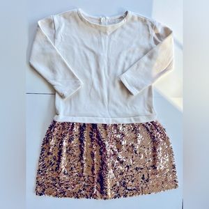 JCREW CREWCUTS girls holiday dress cream rose gold sequins size 10